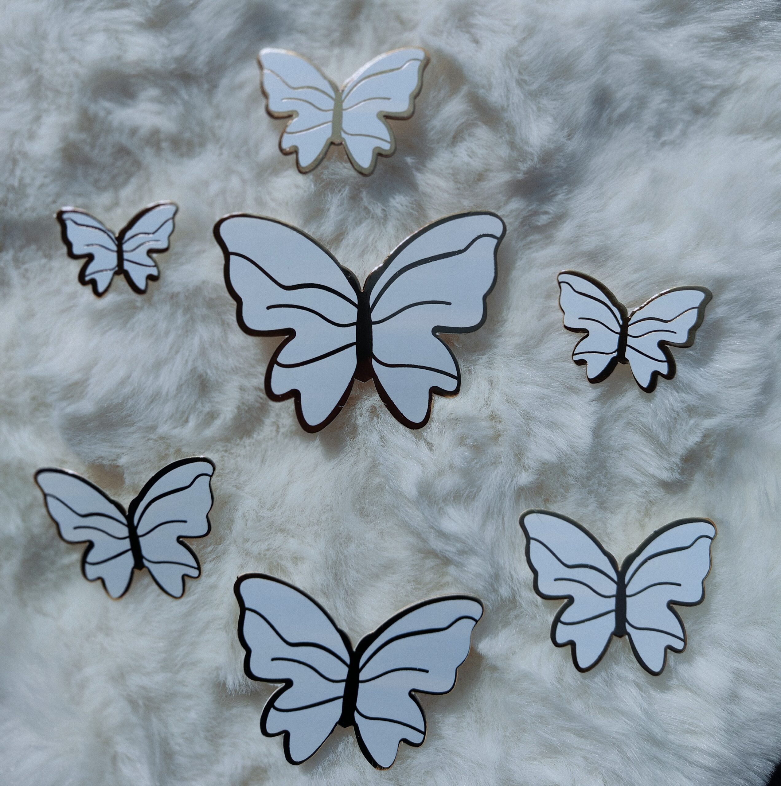 Butterfly Toppers White with Gold