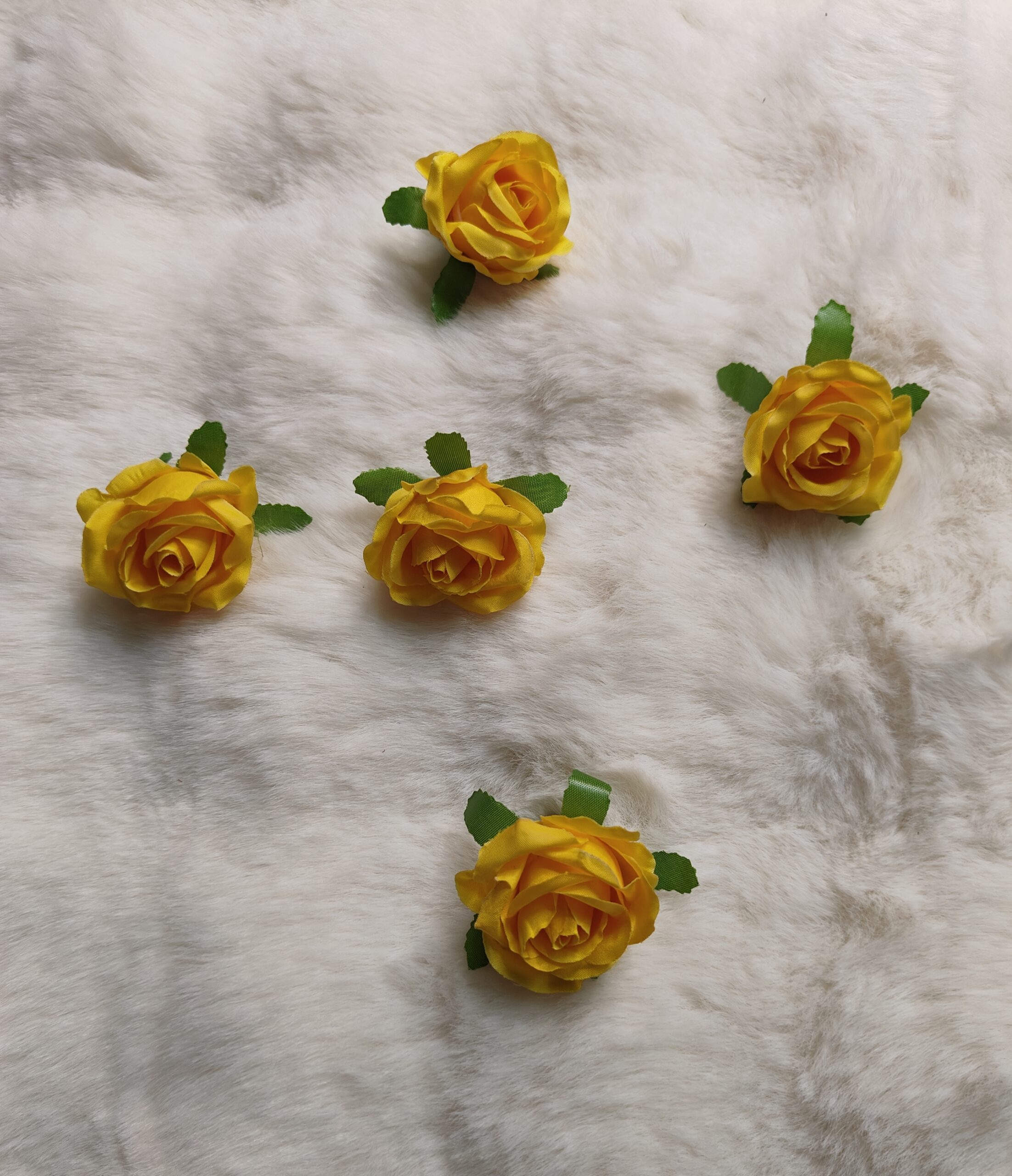 Artifical Flowers Yellow Pack of 5