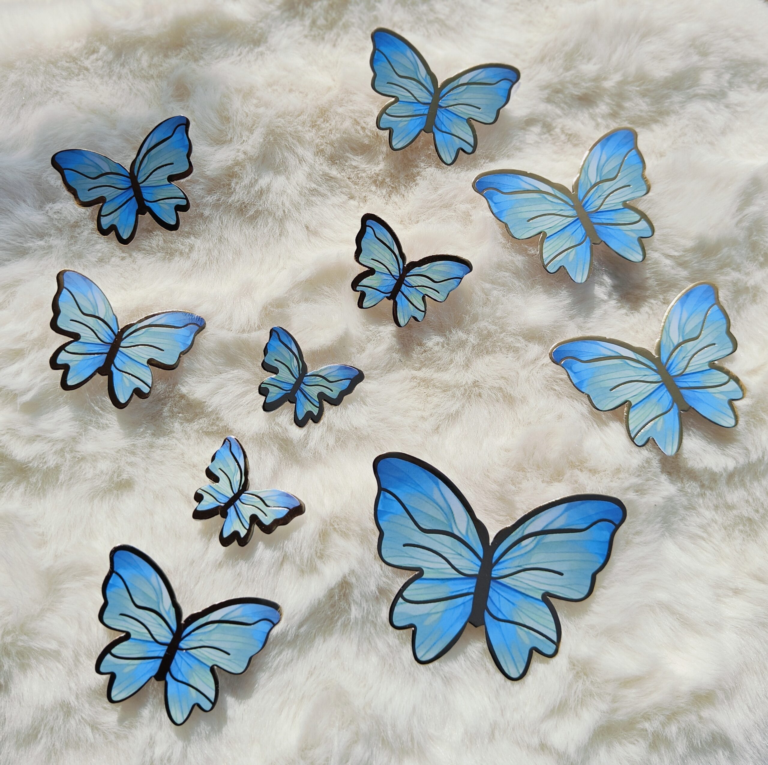 Butterfly Toppers Blue with Gold
