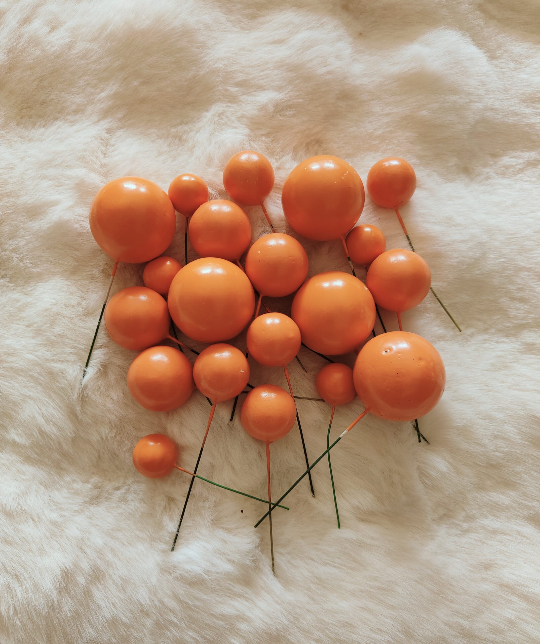 Metallic Faux Balls- orange