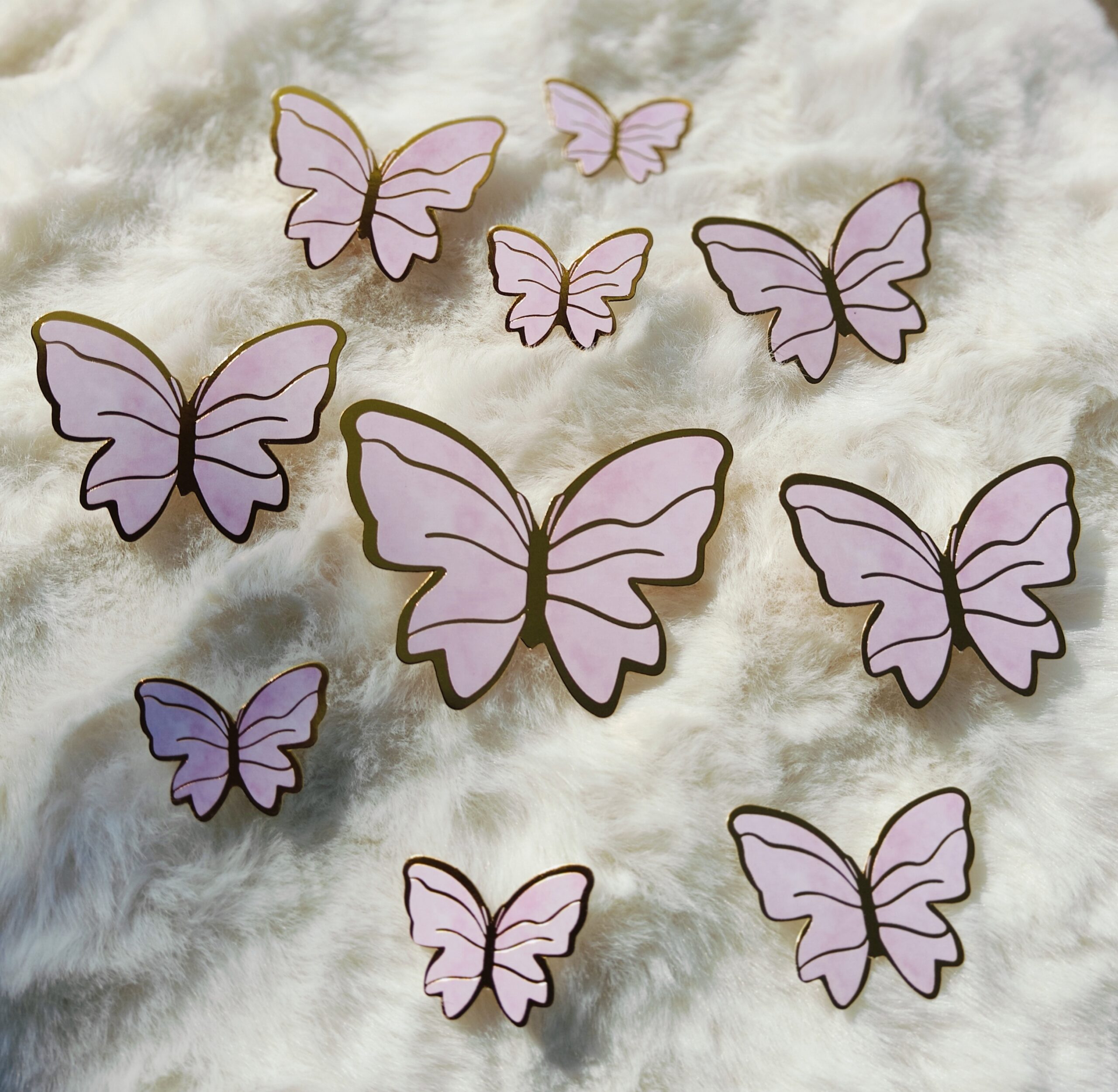 Butterfly Toppers Pink with Gold