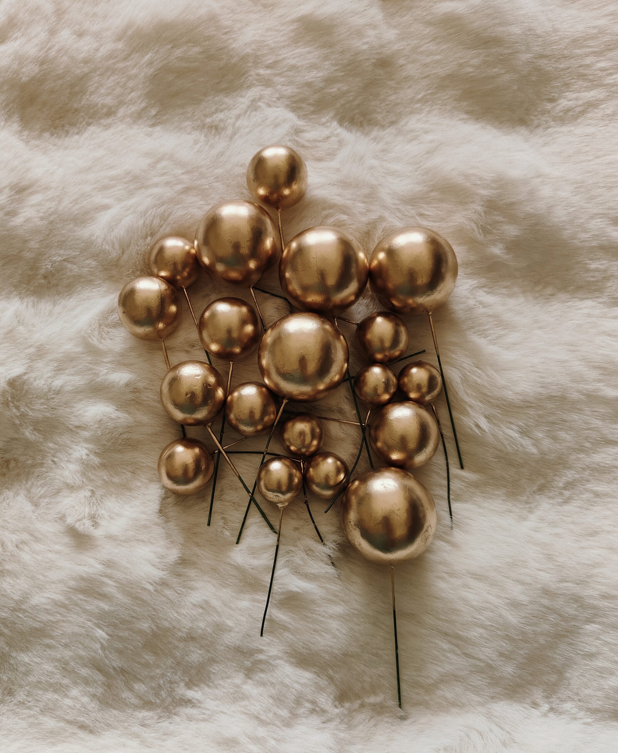 Metallic Faux Balls- Gold