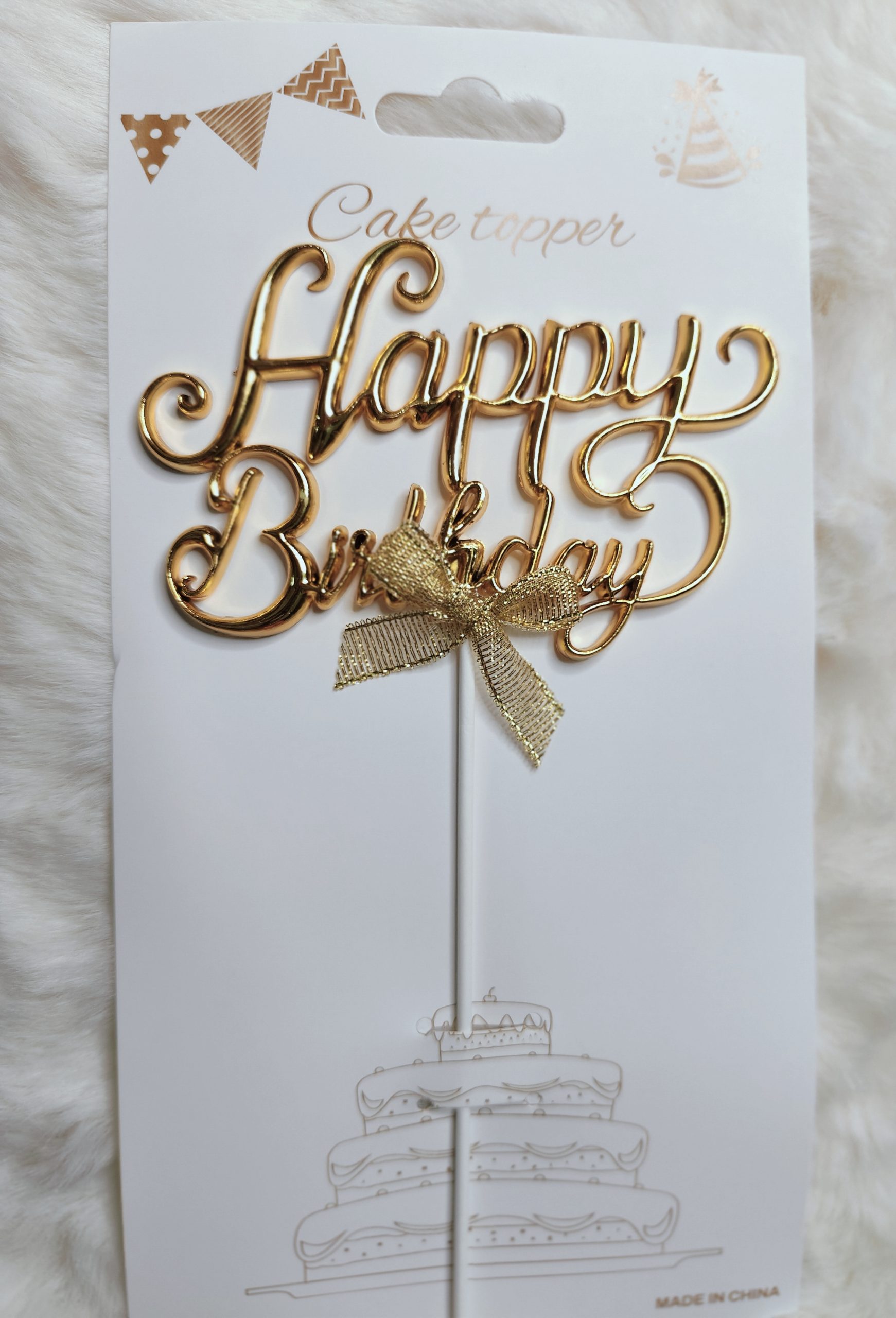 Happy Birthday High Glass Topper (Gold)