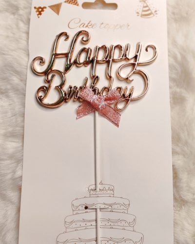 Happy Birthday High Glass Topper (Rose Gold)