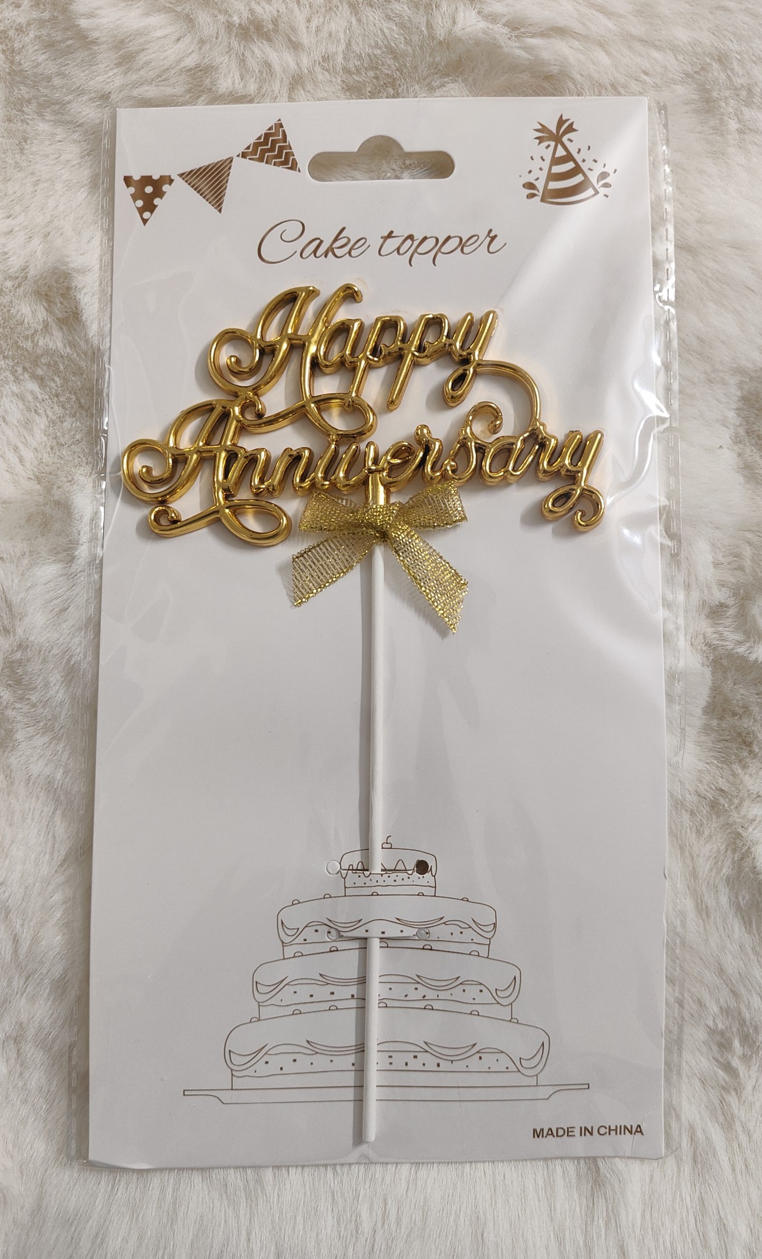Happy Anniversary High Glass Topper (Gold)