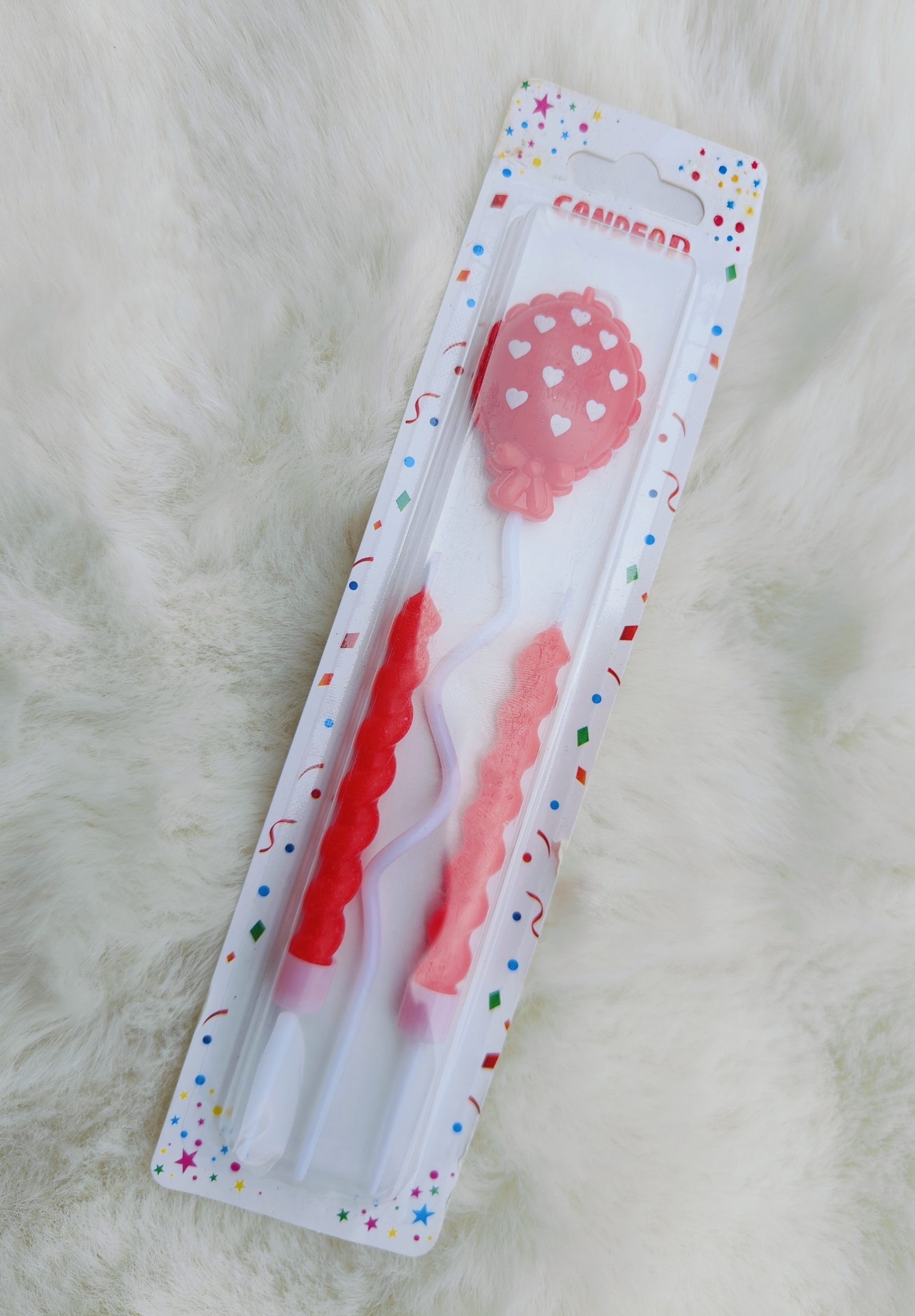 Balloon & Twisted candle set (Red)