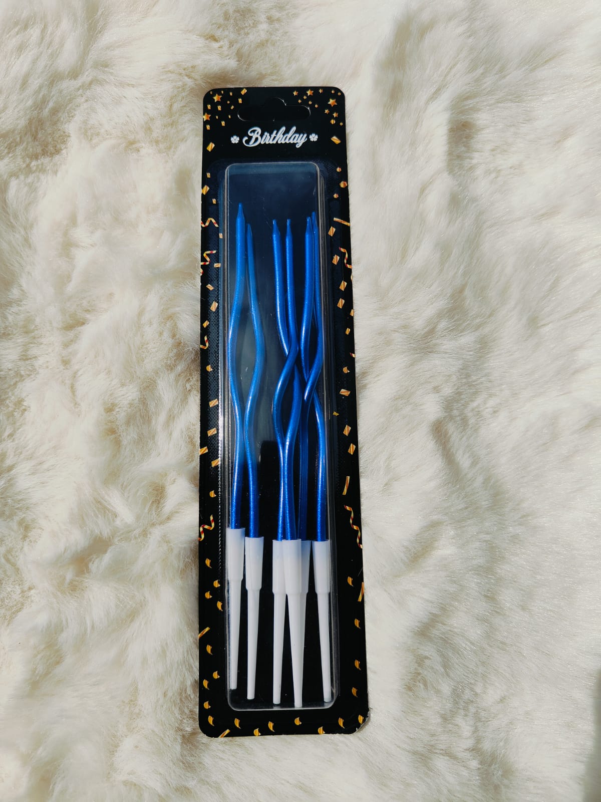 spiral party candles (Blue)